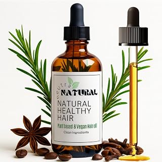 4Oz Plant Based Hair Oil. Neutral Natural Vegan Hair Oil, Tik Tok, Castor oil, Rosemary, Coffee, Cloves, Botanic Oil, Thicker Hair, Hair Growth,Veganic Clean Formula.