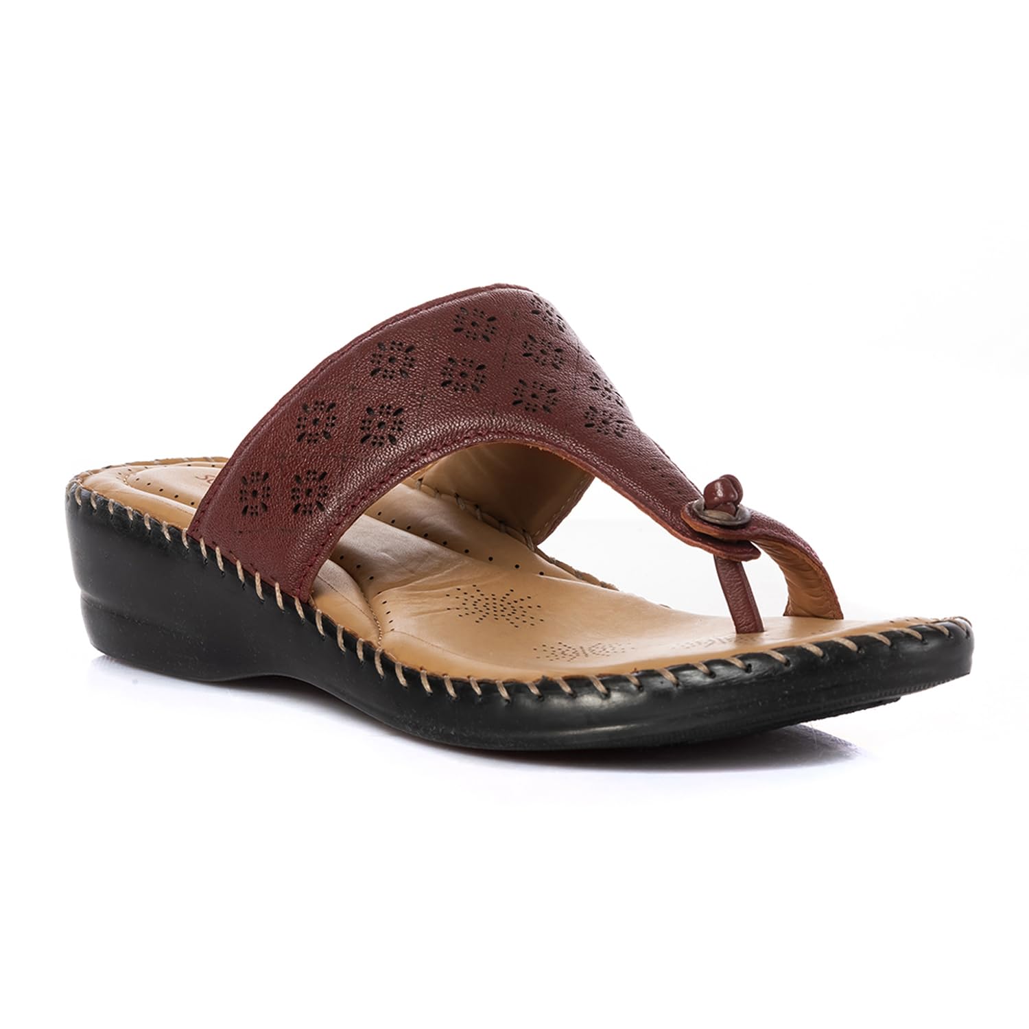 khadim's Softouch Leather Wedge Heel Slip On Sandal for Women | Daily Use Slip-On with Arch Support Insole Cushioning | 1.5-2 Inch Medium Heel-picture-20