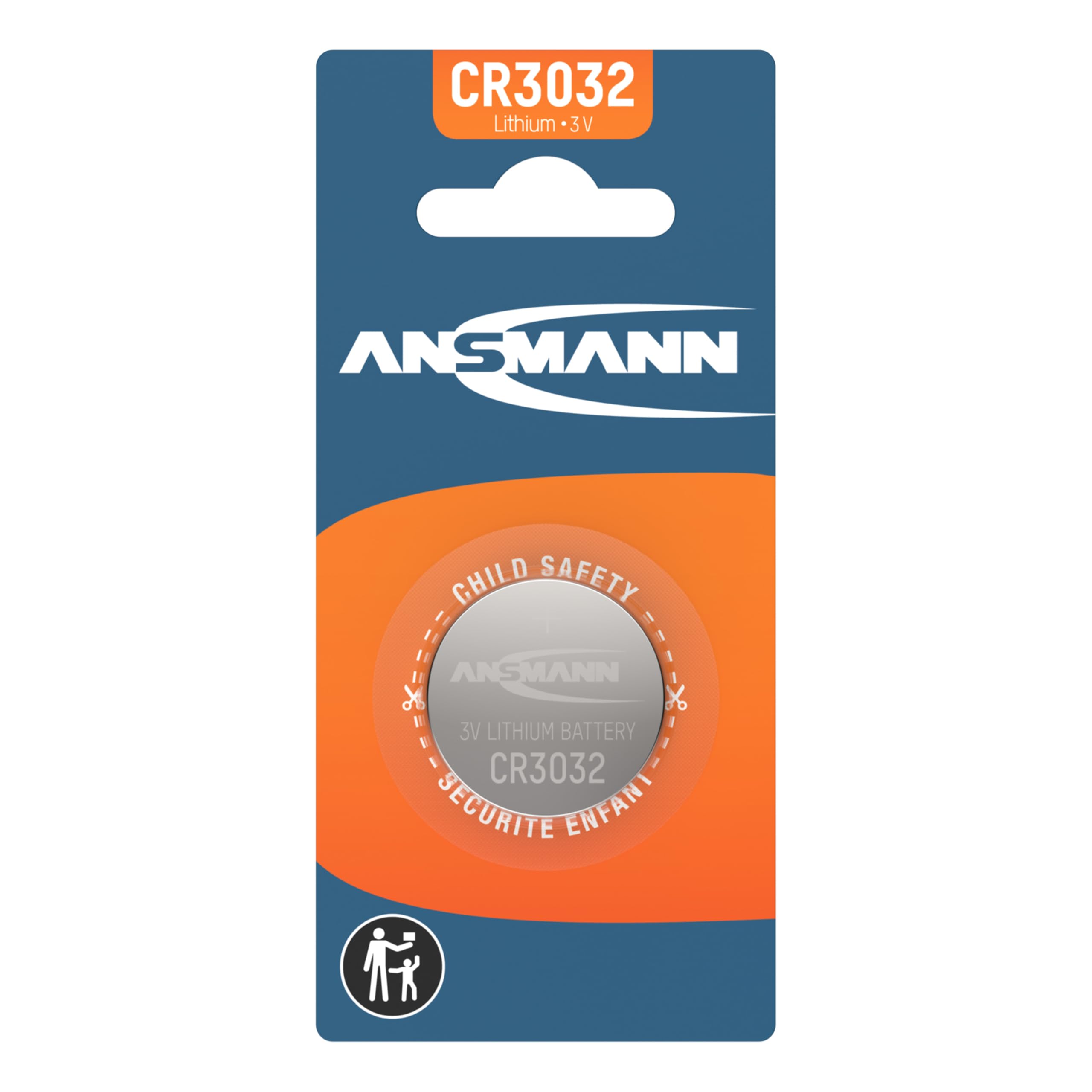 ANSMANN CR3032 Coin Battery [Pack of 1] Lithium 3V Button Cell Ideal For Car Starters, Garage Door Openers, Computer Memory Back, Watches, Pagers and, Calculators