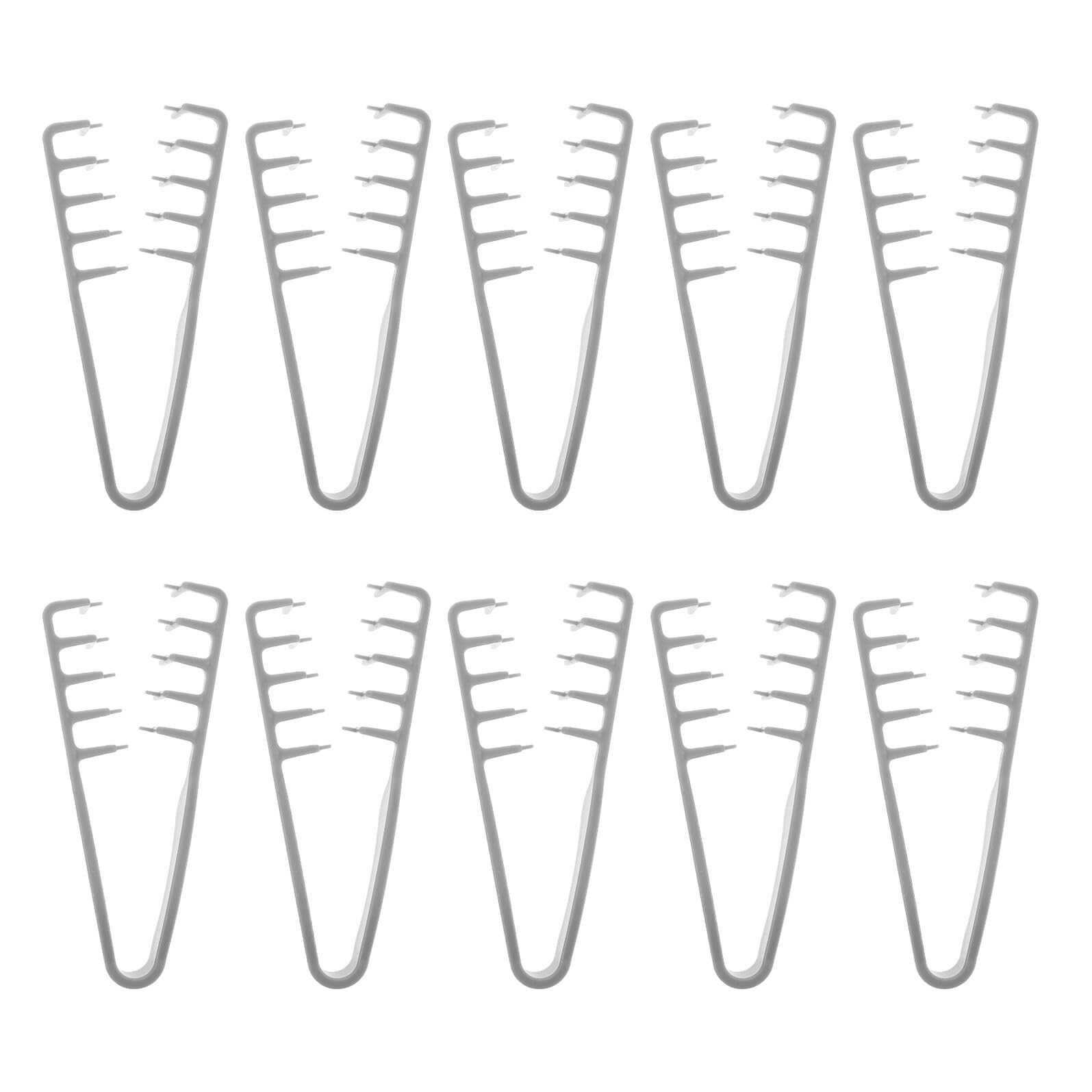 PACKOVE Peine Texturizador de Dientes Anchos para Levantar el Cabello, 10 Unidades en Color Gris, Herramienta Antiestática para Volumen Diario y Masaje del Cuero Cabelludo, Adecuado
