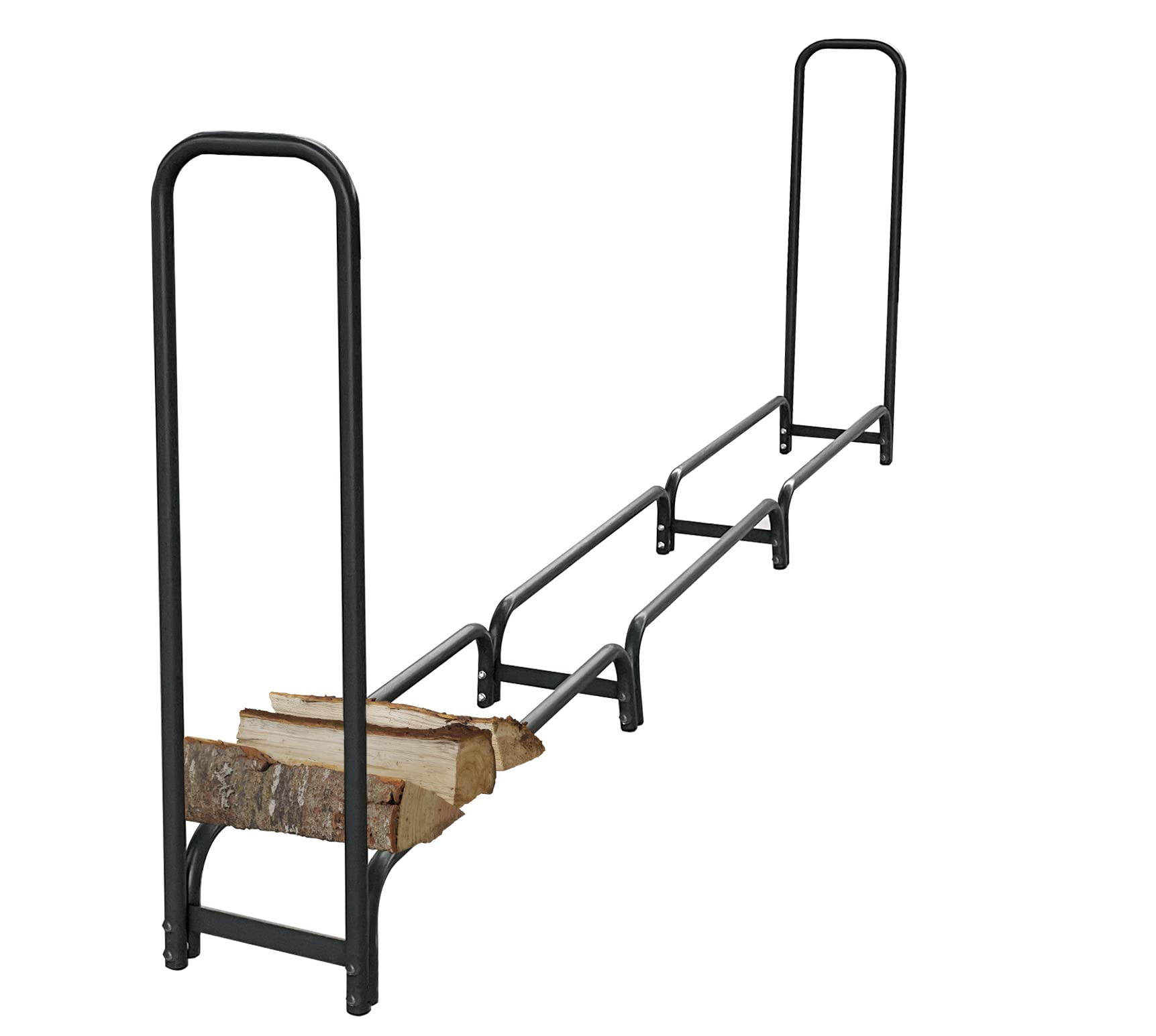 Scaffale in metallo per legna da ardere 272 x 25 x 95 cm con custodia protettiva 1,0 m³