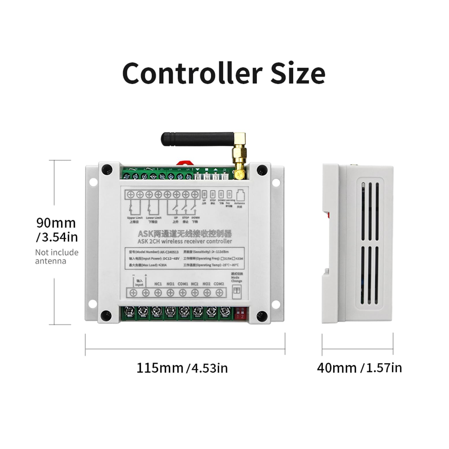 DC 12V 24V 30A linearantriebe Funkschalter mit 1 stück Fernbedienung Motor Fernschalter Hochleistungsschalter Vorwärts- und rückwärtsstopp-Controller Aufwärts und Abwärtsstopp manuelle Funktion