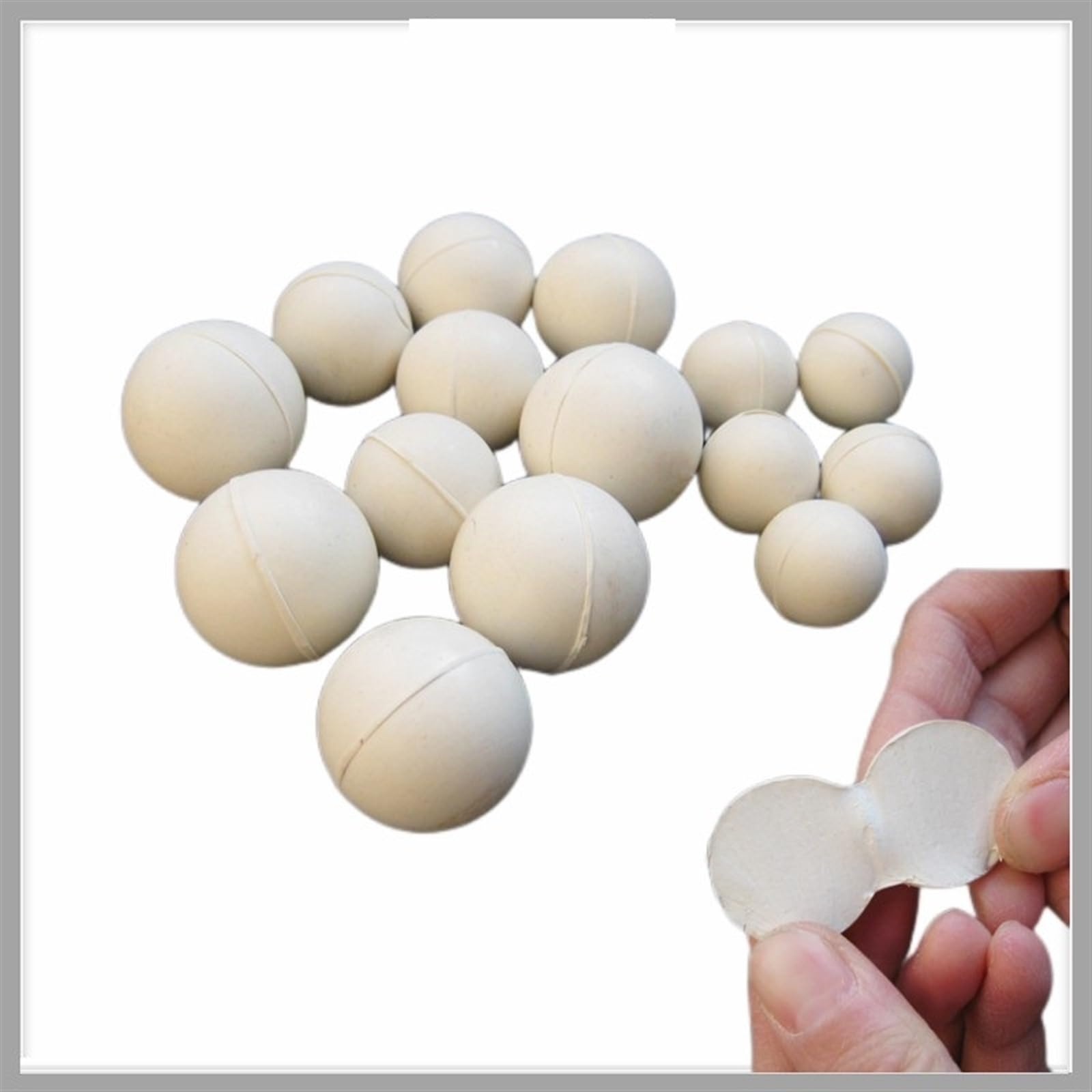 Laborgeräte Gummibälle for Siebe, weißer Vollgummiball, Hüpfball for Reinigen von Sieben, 10, 20, 25, 30, 35, 40, 45, 50 mm (Color : 25mm 50pcs)