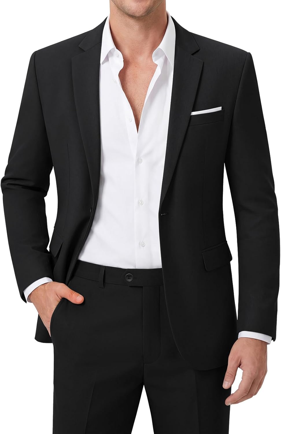MAGE MALE Men's 2 Piece One Button Suits Set Slim Fit Tuxedo Blazer Jacket and Pants for Party Wedding & Business