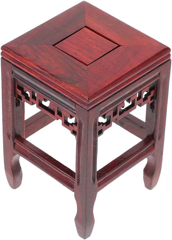 Wooden Display Pedestal Plant Stand Planter Rack for Flower Pot Bonsai Statue Crafts Hand-Polished Chicken Wenge Wood 6.61 X 4.17 X 4.17 in Rustic Home