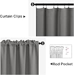 Hiasan Grey Blackout Short Curtains 2 Panels for Kitchen, Rod Pocket Thermal Insulated Room Darkening Window Curtains for Living Room, W42 x L54 Inches