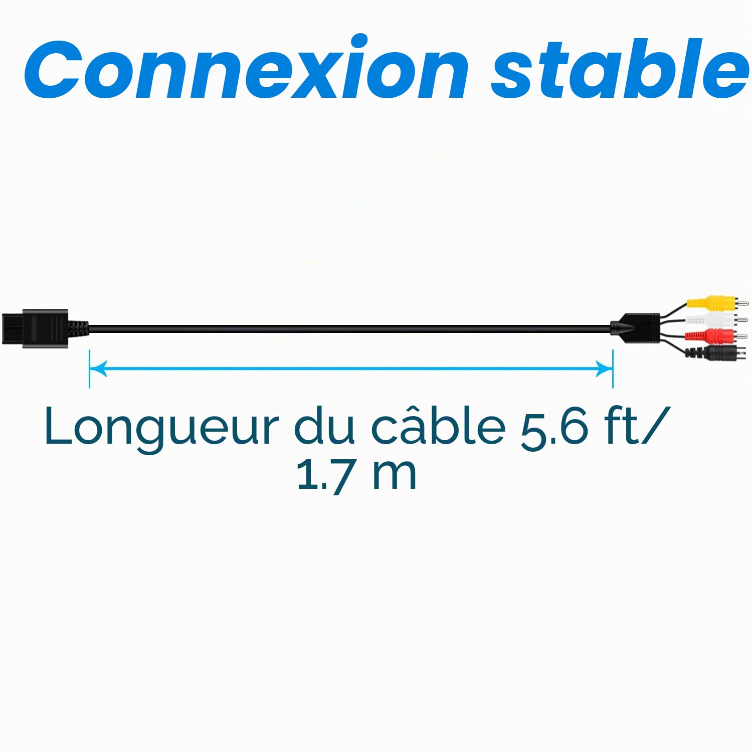 OSTENT Câble Vidéo HD Vidéo Composite S-Vidéo RCA AV Compatible pour Nintendo 64 N64 SNES SFC NGC