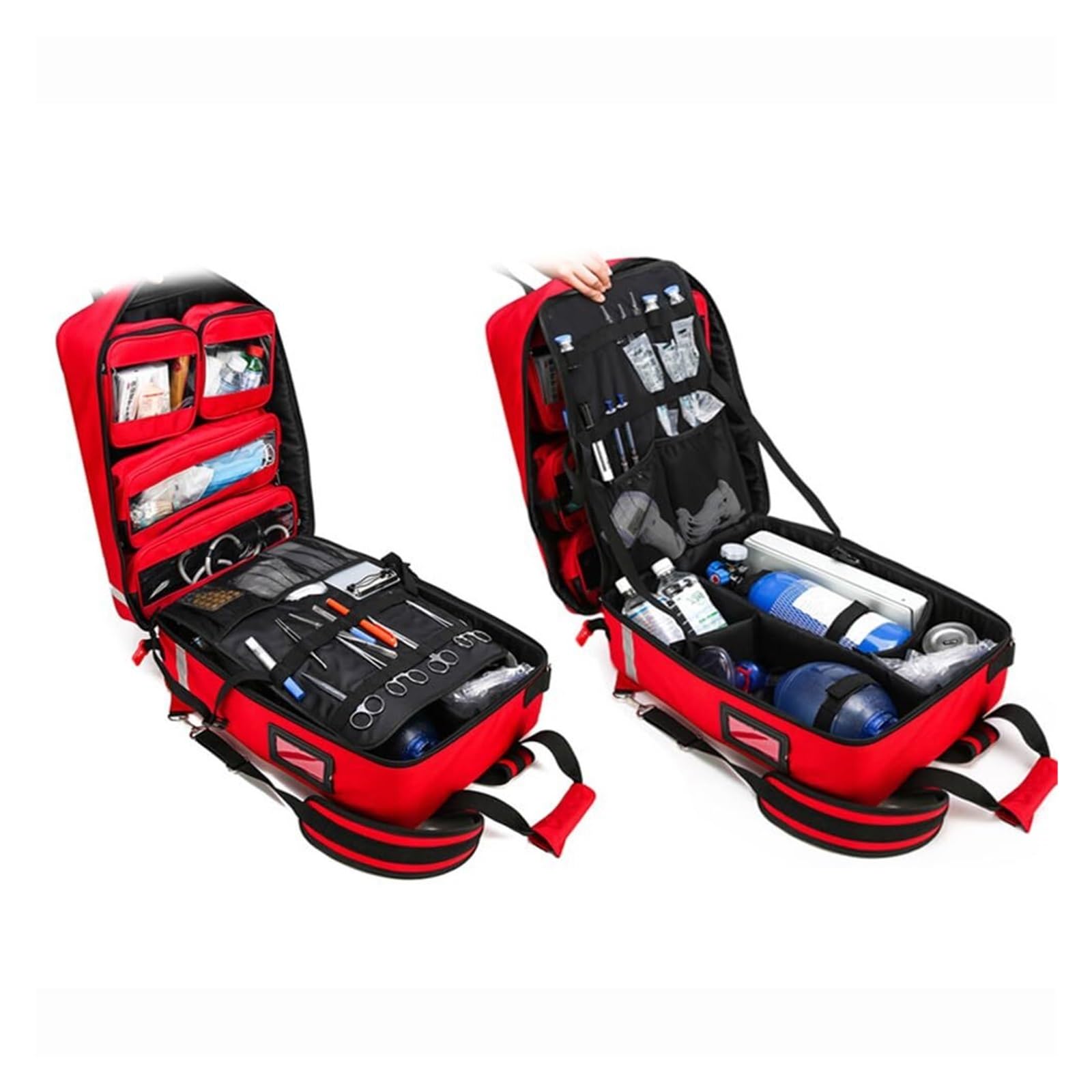 Botiquín de Primeros Auxilios con Ruedas y Carrito Extraíble - Kit Médico Portátil Multiusos para Familia, Camping, Festivales y Emergencias (Gran Capacidad)