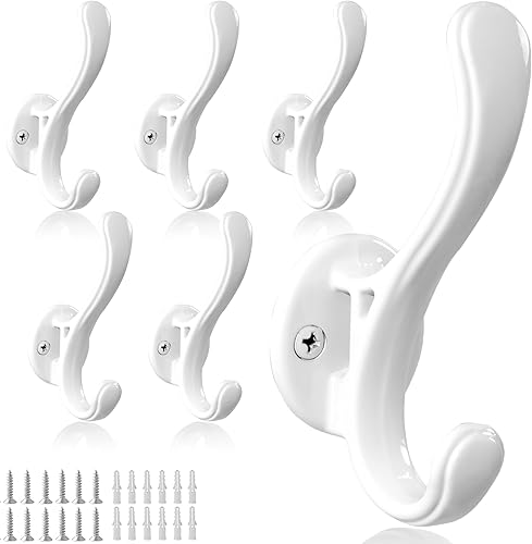 Miniatura 13 de Perchero de madera rústica para colgar abrigos, colgador de pared, ganchos dobles resistentes para colgar abrigos, chaquetas, toallas, sombreros,