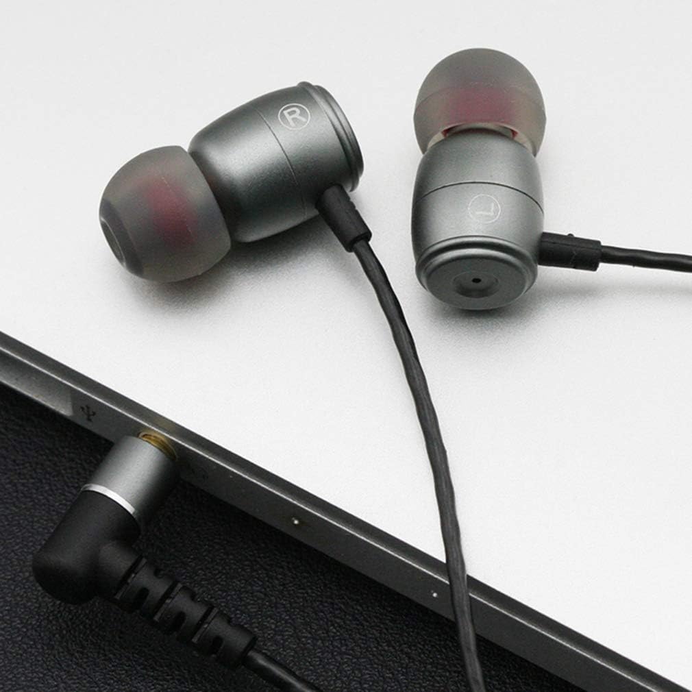 Wired in-Ear Earbud Soundproofing Metal Subwoofer Stereosonic Game with Microphone Headset, Compatible with 3.5mm Round Hole Source Device.
