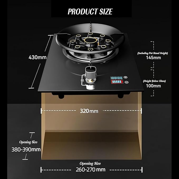 Estufa a Gas Empotrable 1 Puesto 32 cm Gas miniatura 2