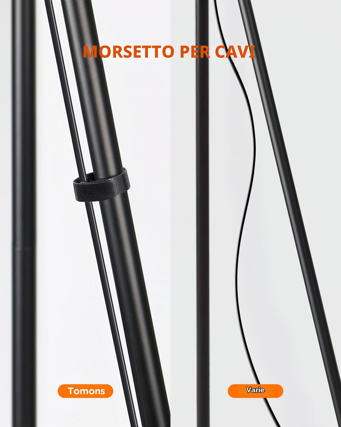tomons Lampada da Terra LED Dimmerabile Contemporanea con Treppiede in Metallo, per Soggiorno e Camera da Letto, Stile Scandinavo - Nero