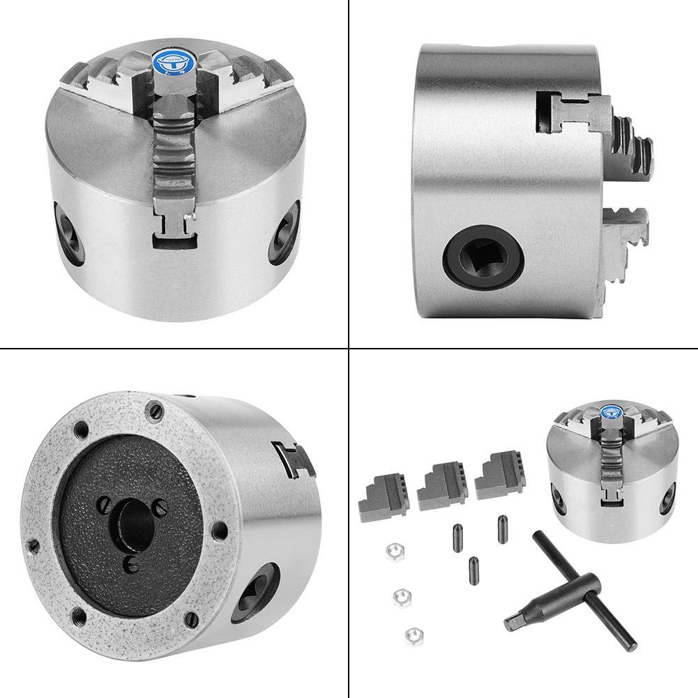 Uchwyt tokarski, k11 80 Lathe Chuck 80 mm uchwyt trójszczękowy, 3 szczęki samocentrujący metalowy uchwyt tokarski z wieloma akcesoriami do tokarek