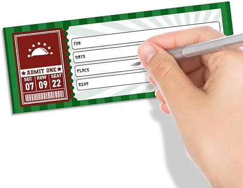 Miniatura 3 de UBLURO Invitaciones para fiesta de cumpleaños de fútbol, 20 boletos + 20 sobres, boleto estilo rugby tarjetas de invitación para fiestas de