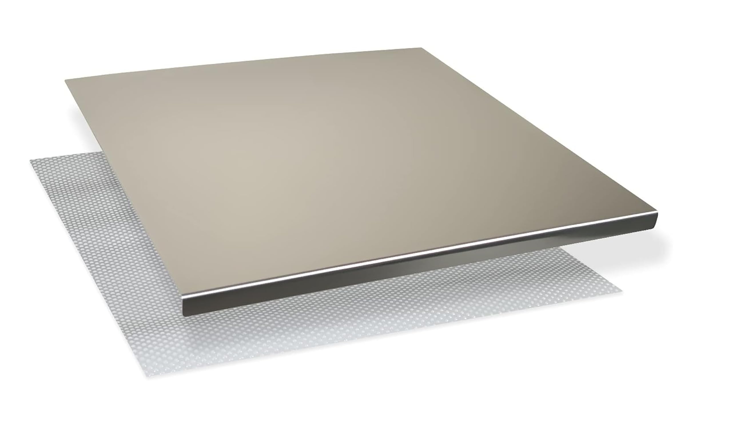 INOXLM Plaque Inox Cuisine 60x50cm en acier Inoxydable, Planche a decouper inox différentes tailles pour Cuisine, Bar, Restaurant Planche à Pétrir Inox pour Pain et Pizza(Hauteur 2cm)