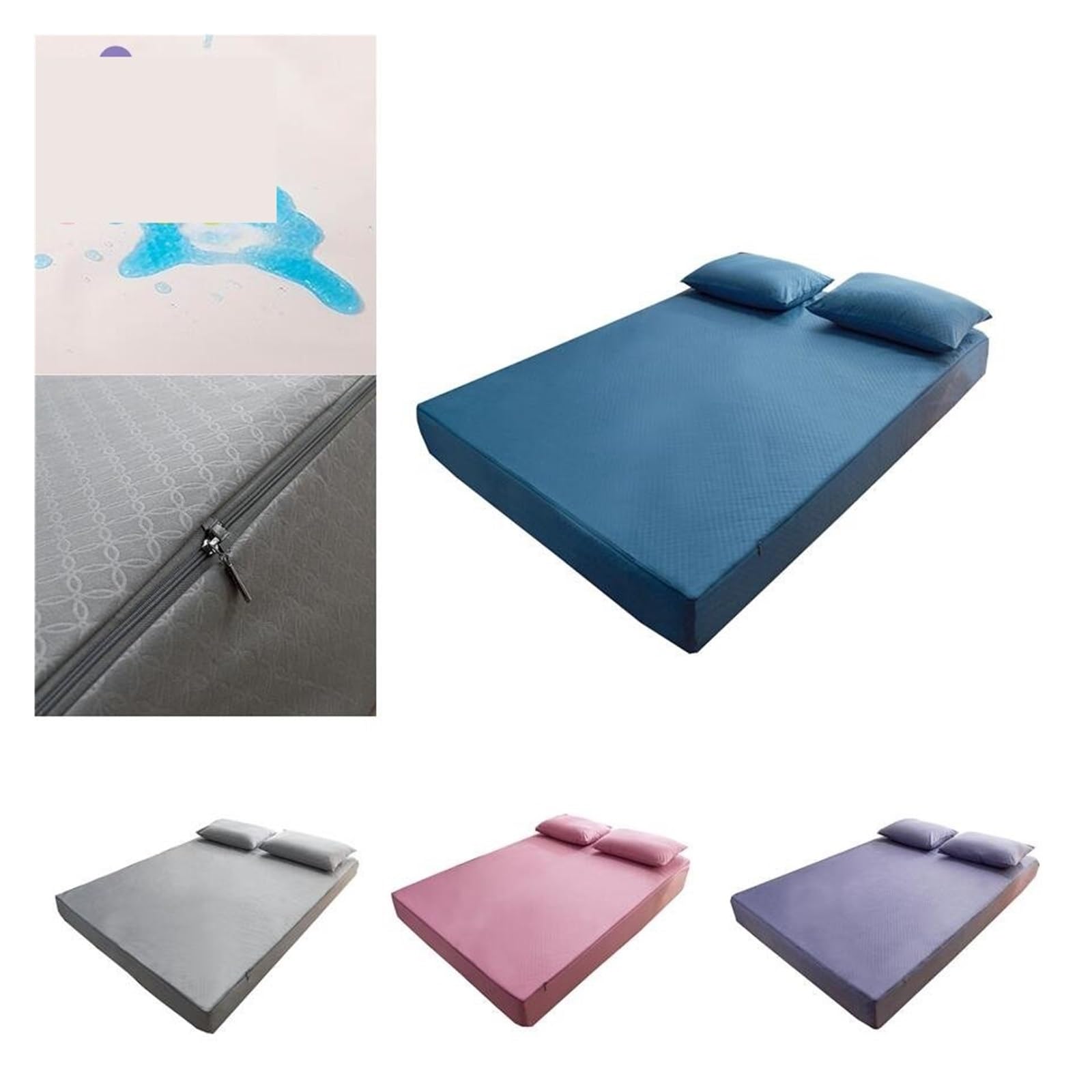 Housse de Matelas imperméable avec Fermeture éclair, Drap-Housse matelassé Tout Compris sur Six côtés, King/Queen Housse de Matelas(1,120x190x15cm 1pc)