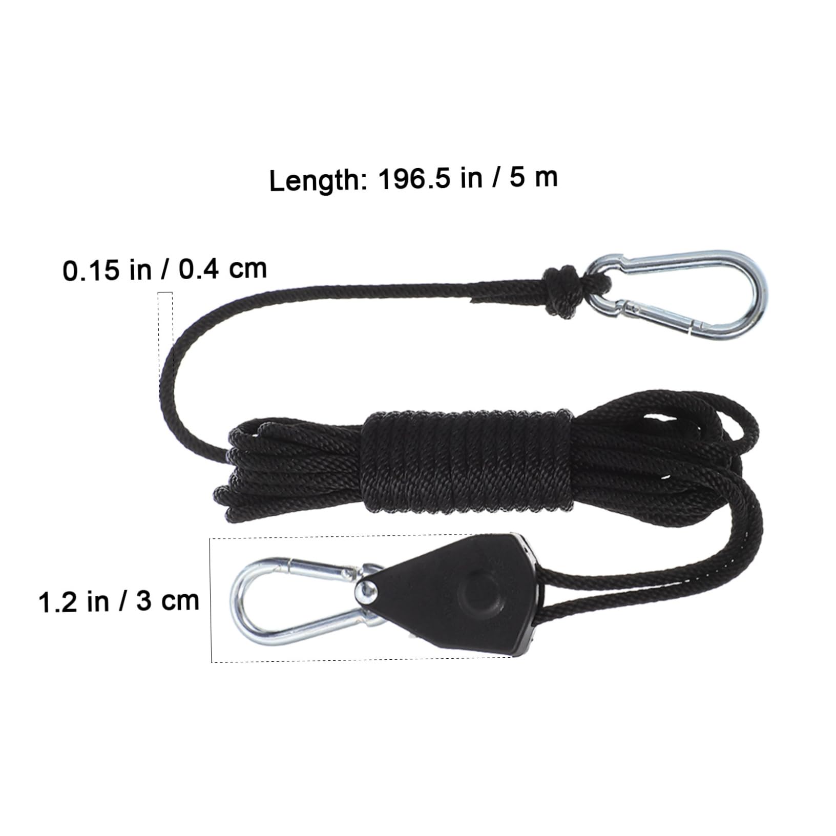 Mikikit Retractable Clothesline String Light Hanging Rope Durable Outdoor Cord with Built Pulley Portable and Compact Design for Easy Installation and Storage for Clothes