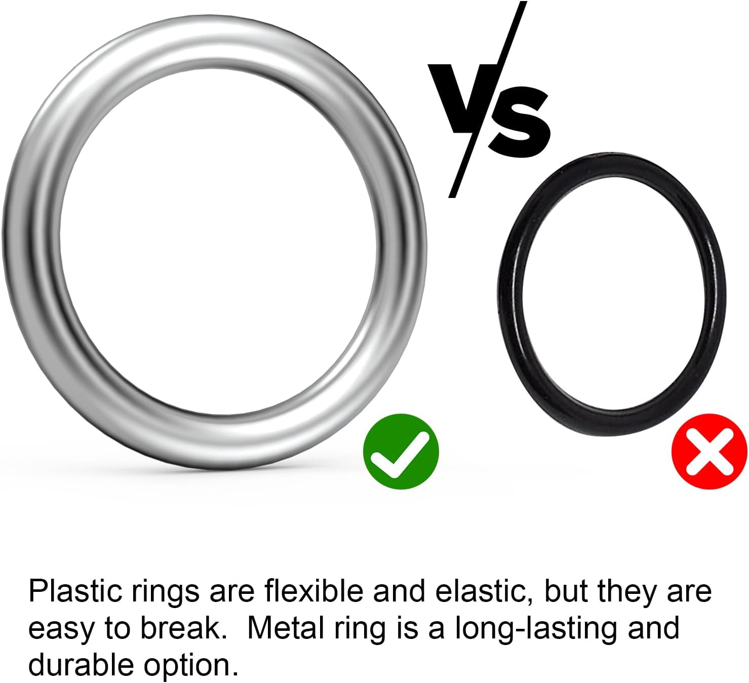 Stainless Steel Male Penis Rings, Arc Ring Delay Ring,Smooth Sex Toys for Men,Delayed Ejaculation Increase Stimulation Cock Ring 2inch