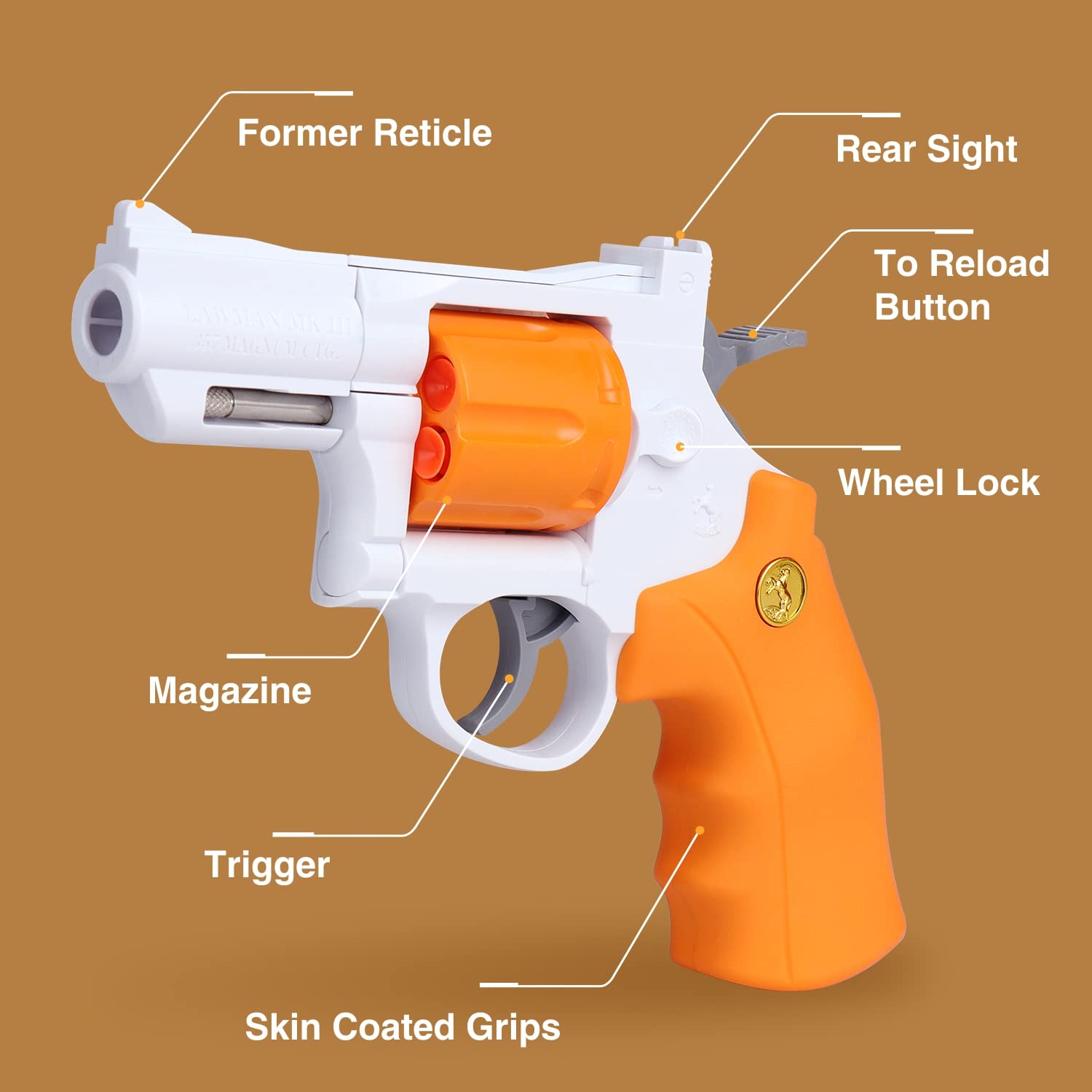JFIEEI Soft Bullet Toy Guns Cool Toy Revolver Safe Foam Bullets Darts