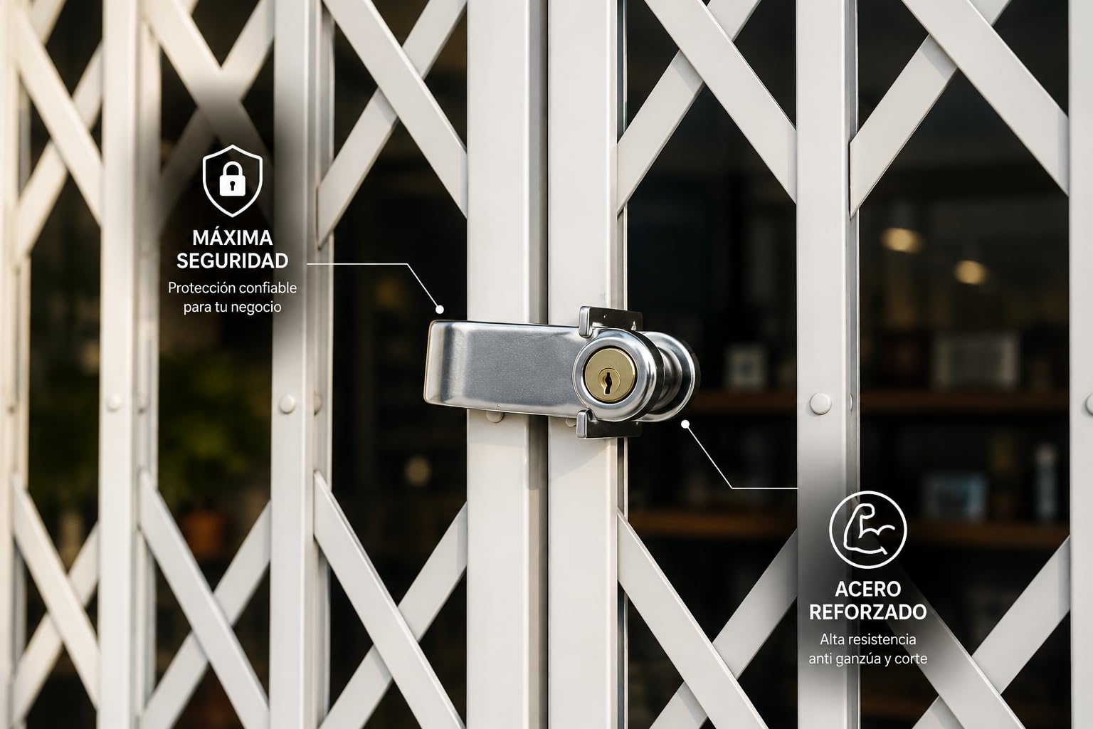 FERPASA® - Lucchetto di sicurezza estensibile con chiave di sicurezza, set da 2 pezzi, in acciaio zincato, chiusura rinforzata per cancelli, cancelli e porte, protezione antifurto per esterni