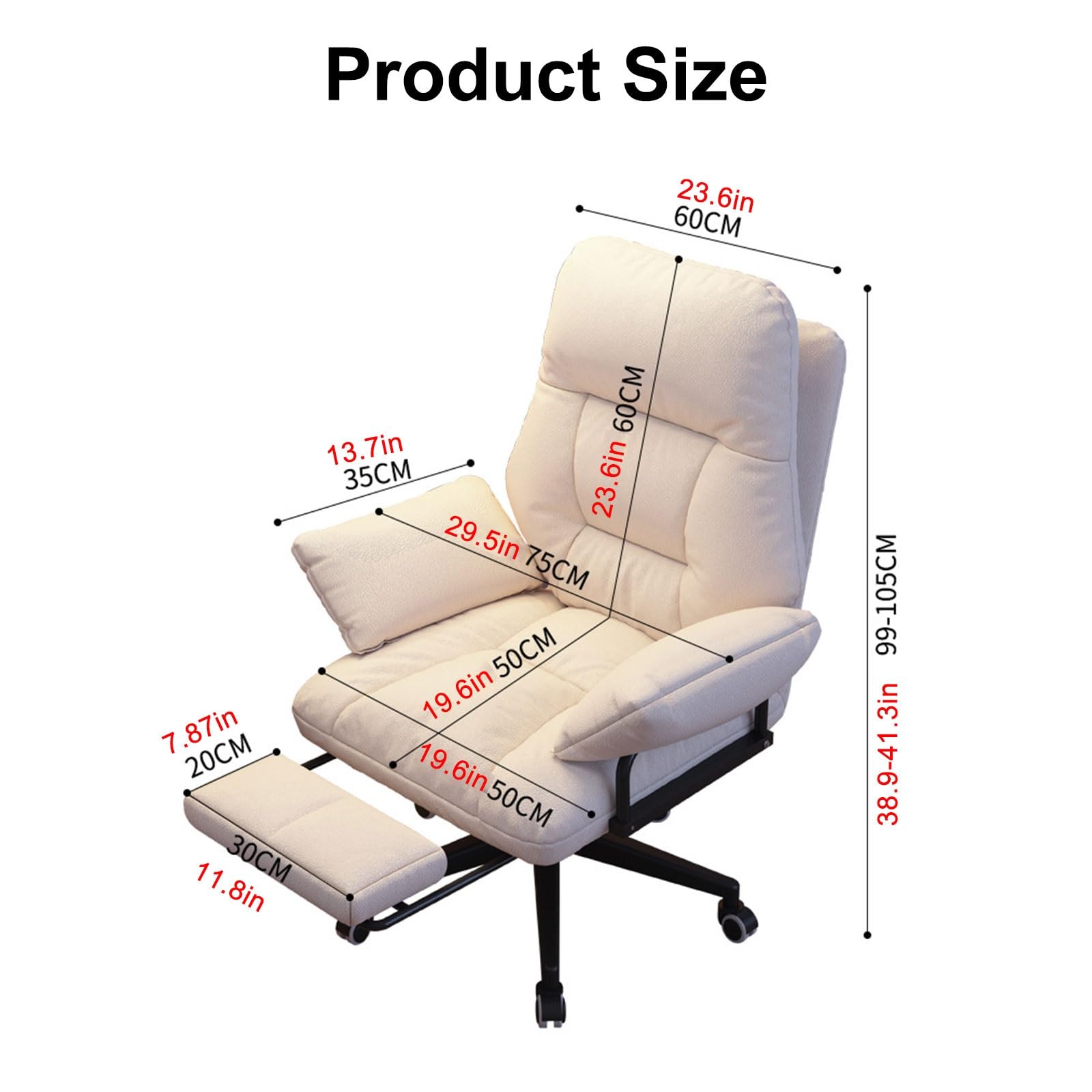 Ergonomiczne krzesło biurkowe z miękkim wyściełanym siedziskiem i kółkami z regulacją wysokości, do domowego biura, ciemnoszare, relaksujące krzesło komputerowe