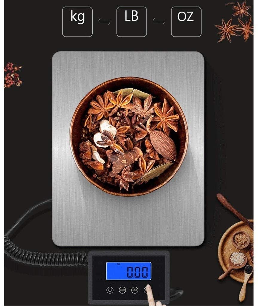 Báscula electrónica Digital Plata Alta precisión 180 kg / 50 g Profesión Pesaje Postal Plataforma de Acero Inoxidable Básculas de Frutas for Tienda Comercial Pesaje de Cocina