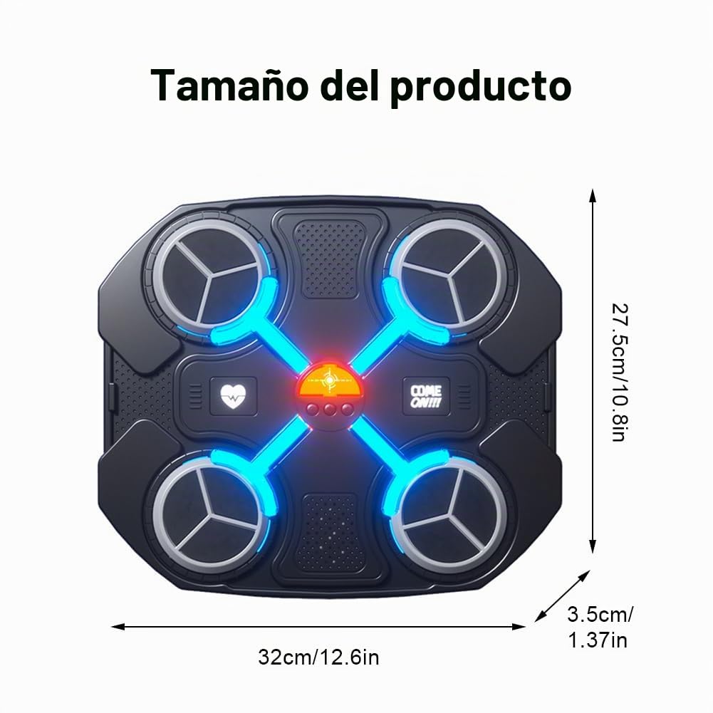Music Boxing Machine, LED Music Boxing Machine with Boxing Gloves, Bluetooth Smart Electronic Boxing Machine, Wall Mounted Music Boxing Device for Home Exercises, 3 Speed Modes