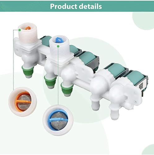 Miniatura 4 de DC97-15459G Conjunto de válvula de entrada de agua para lavadora sam-sung, reemplaza 3276197, AP5623056, PS4220861, EAP4220861