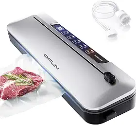 Seladora A Vácuo Elétrica 127V Para Alimentos, 6 Em 1 Com Cortador, Mini Seladora De Embalagens Compatível Com Sacos Texturizados, Vedação 300mm, Sucção 75kPa, Digital, Portátil