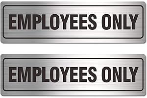 Employees Only Sign for Door Business Office Employee Stuff 7in x 2in Aluminum