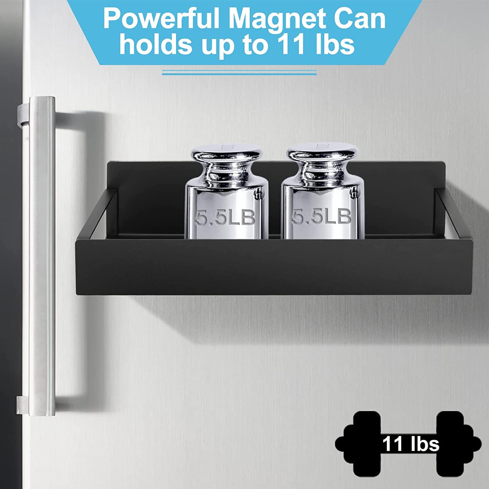 4 Pezzi Portaspezie Magnetico per Frigorifero,Porta Spezie Magnetico,Magnetico Organizer per Frigorifero con 8 Ganci e 6 Clip di Tenuta,Scaffale