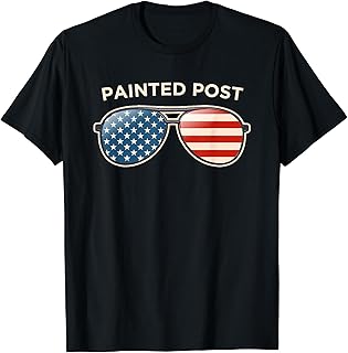 Painted Post, NY Vintage US Flag Sunglasses T-Shirt