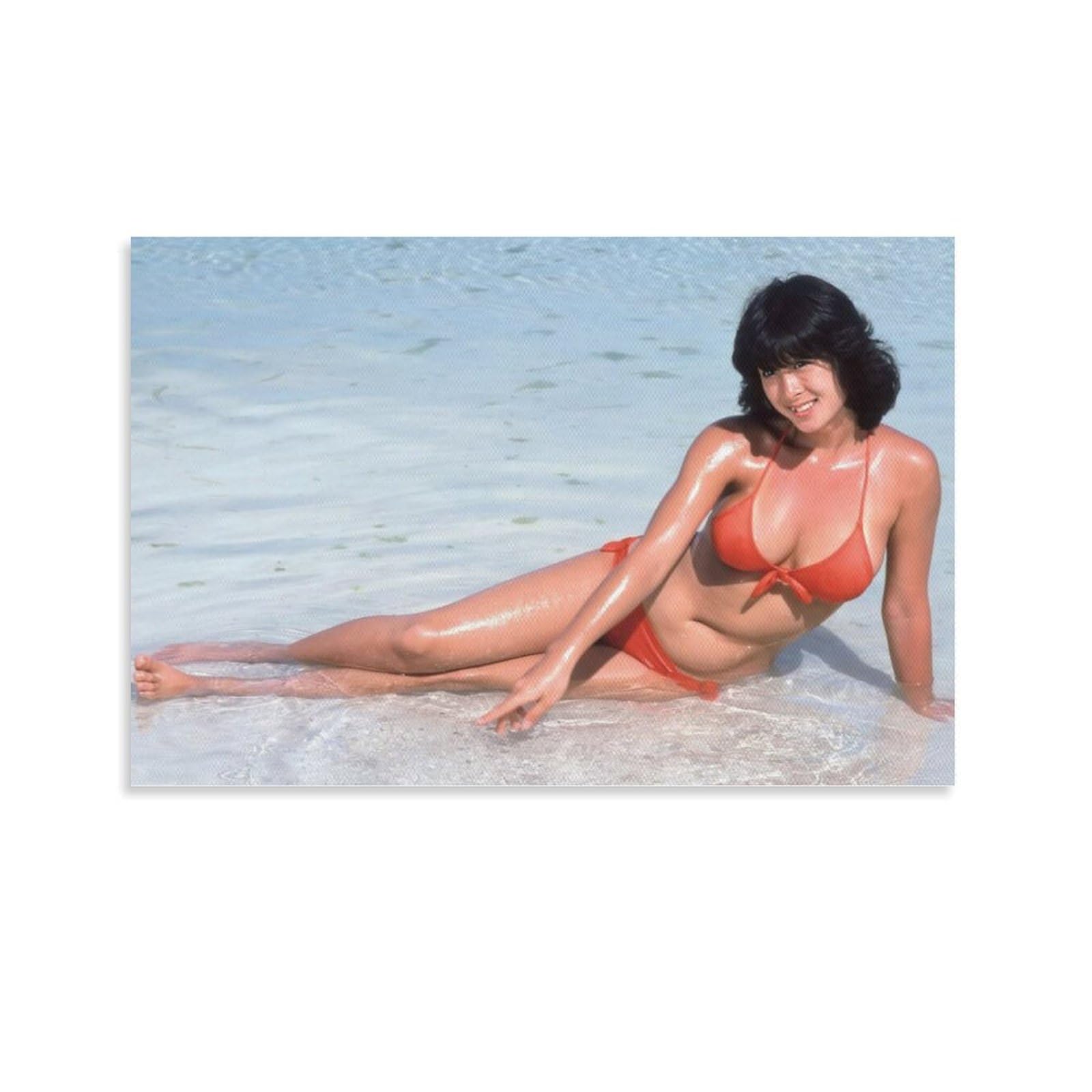 【フレーム付き】河合奈保子 水着ポスター Amazon.co.jp: 河合奈保子写真ビキニセクシー ポスター絵画 印刷