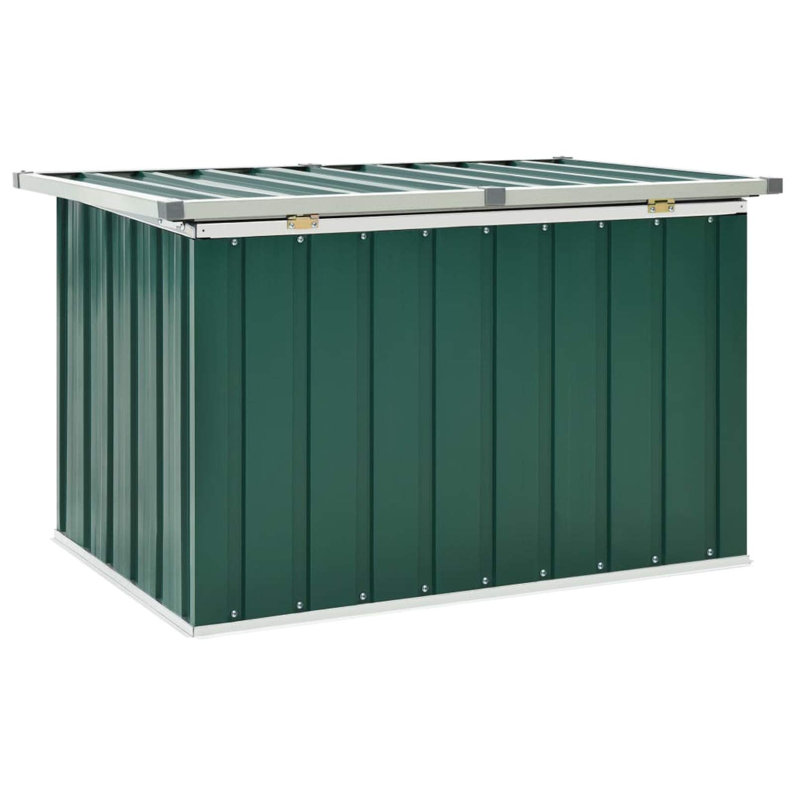 Festnight Gartenbox Wasserdicht Metall Auflagenbox Garten-Aufbewahrungsbox Große Kissen Werkzeugkasten Gartenbox Balkonschrank Gartentruhe Kissenbox Grün 109 x 67 x 65 cm