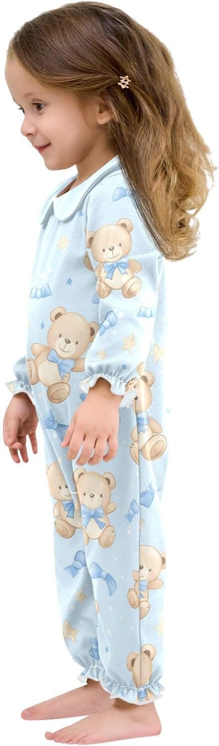 vvfelixl Baby Sleepers Adorable Teddy Bear Long Sleeve Onesie Girl Baby Clothes for Girl Play One-piece for 0-3 months