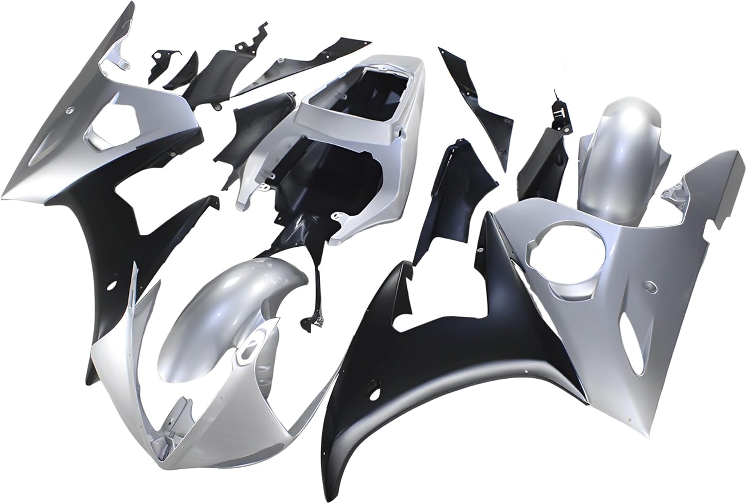 ABS Plastics Fairings Kit for Yamaha YZF-600 R6 2003 2004 2005 YZF-R6 Bodywork Silver Black