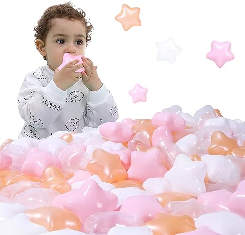 Miniatura 7 de STARBOLO Pelotas de estrella para niños pequeños, 100 unidades, estrellas de 2.55 pulgadas, sin ftalatos, sin BPA, no tóxicas, a prueba