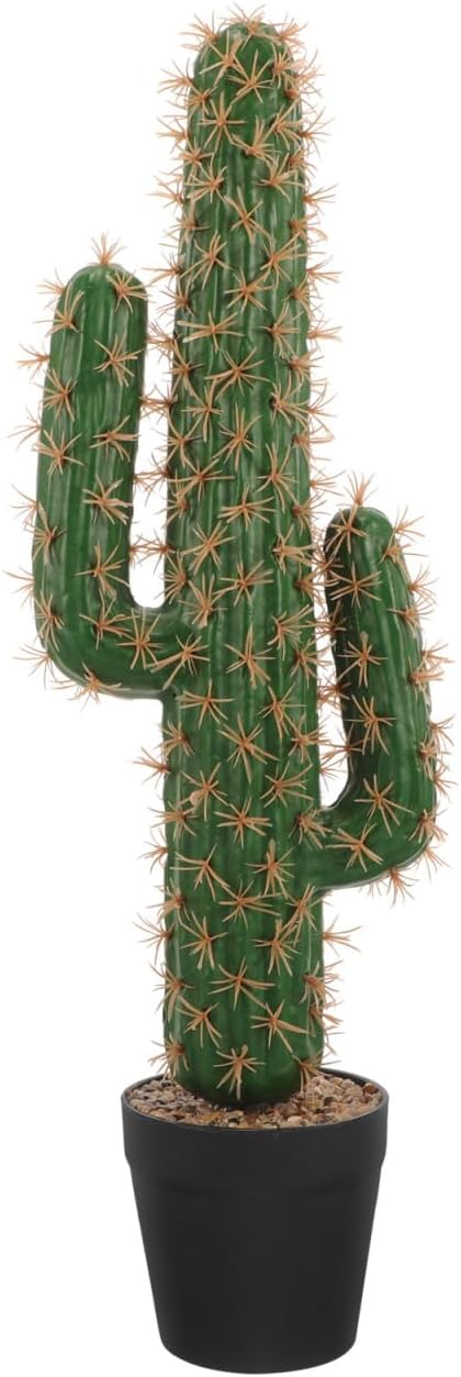 GLEAVI Artificial Saguaro Cactus Faux Plant with Pot Allergy-Friendly Simulation Cactus for Home and Office Decor Stress-Relieving Greenery Versatile Indoor Outdoor Use