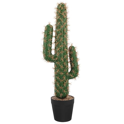 GLEAVI Artificial Saguaro Cactus Faux Plant with Pot Allergy-Friendly Simulation
