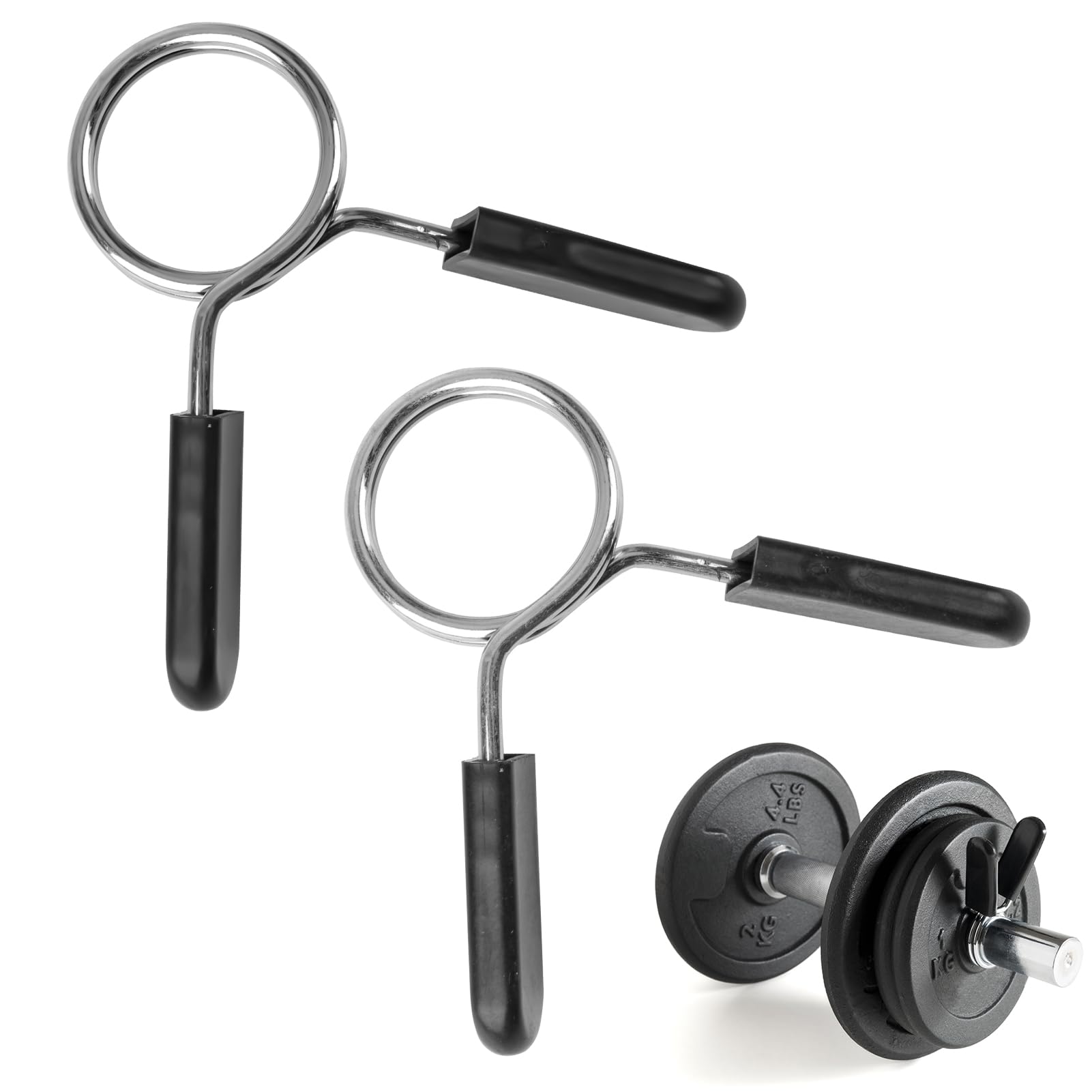 2 Clips Haltères 30mm Acier Inoxydable - Collier De Serrage Sécurisé Pour Barre Olympique - Argent