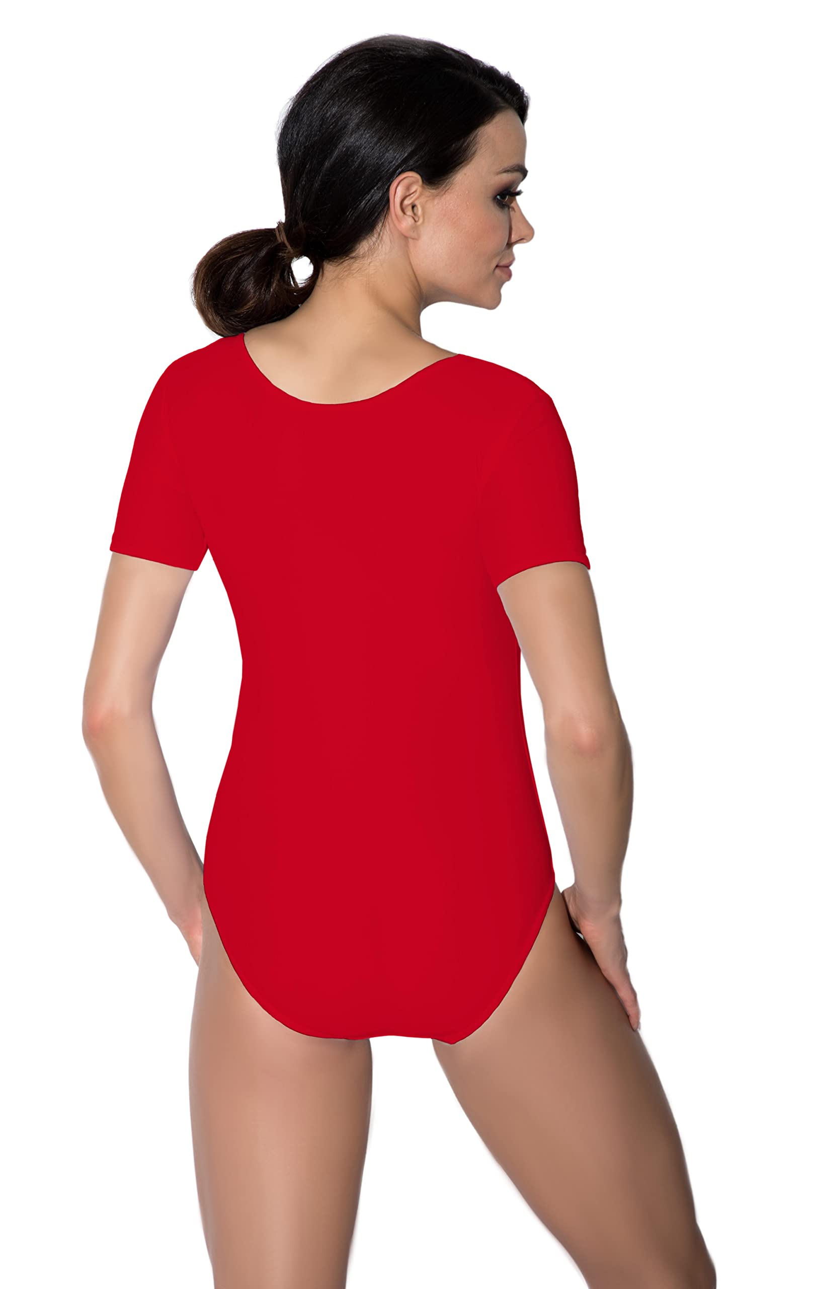 Aquarti Justaucorps de Gymnastique à Manches Courtes Femme Danse Classique Leotard