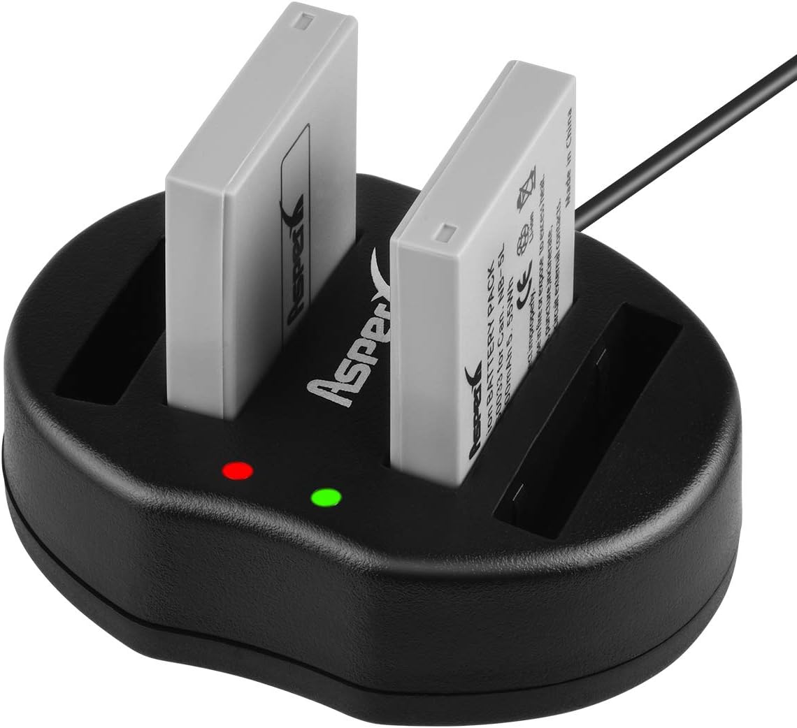 NB-5L NB 5L Asperx Battery (2-Pack) and Charger for Canon PowerShot S100, S110, SD700 is, SD790 is, SD800 is, SD850 is, SD870 is, SD880 is, SD890 is, SD900 is, SD950 is, SD970 is, SD990 is, SX200 is