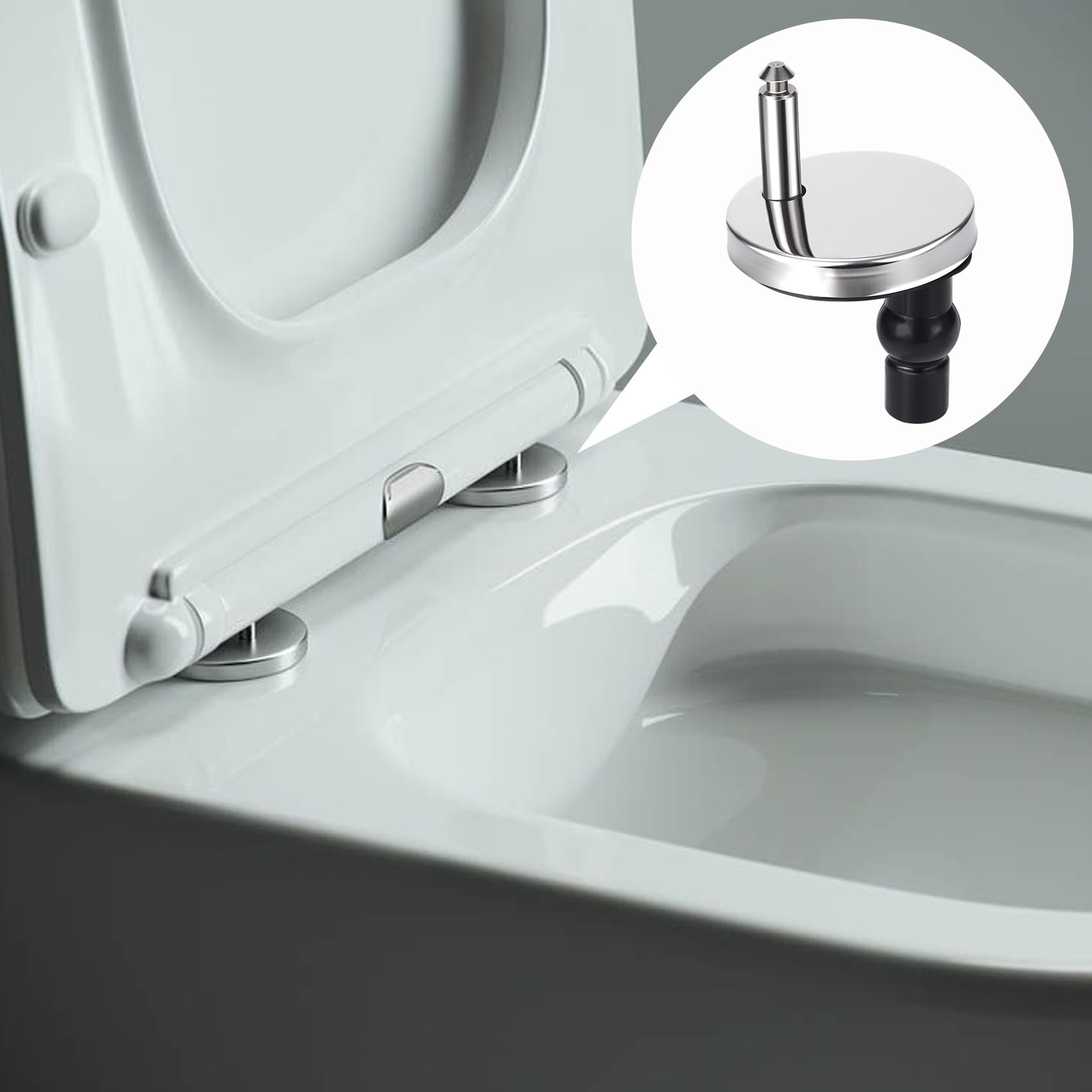 CustomyLife 2PCS Universal Toilet Seat Bolts and Screws Replacement Quick Release Seat Hinge Fixings Parts