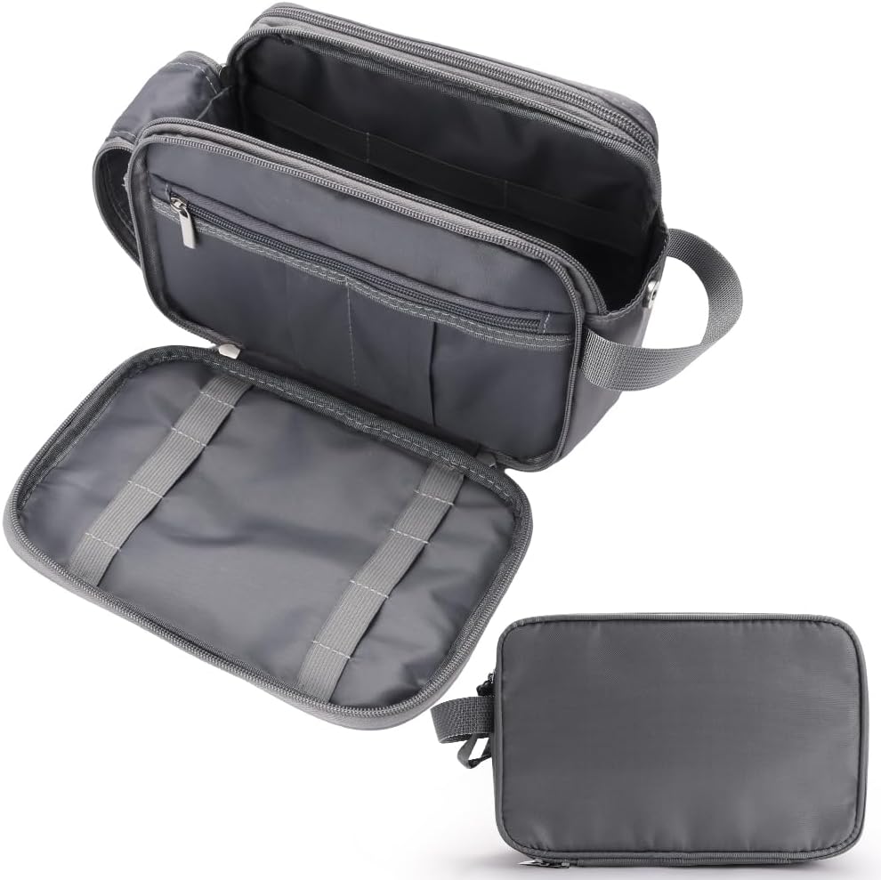 Toiletry Bag for Men, Travel Toiletry Organizer makeup Water-resistant Shaving Bag for Toiletries Accessories, Door Room Essentials(Gray)