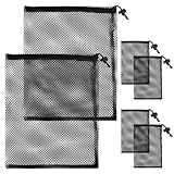FIGCY Lot de 6 Sacs en Filet à Cordon - 2 Grands (35x40cm) et 4 Petits (10x15cm) - Pochett...