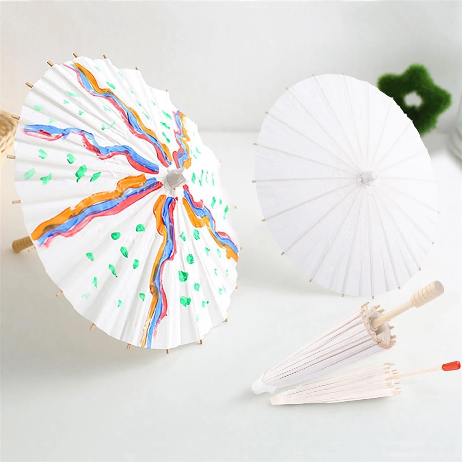 Parapluies Papier MariéEs Parapluie décoratif en papier blanc, idéal for le cosplay, les accessoires photo et la décoration de mariage