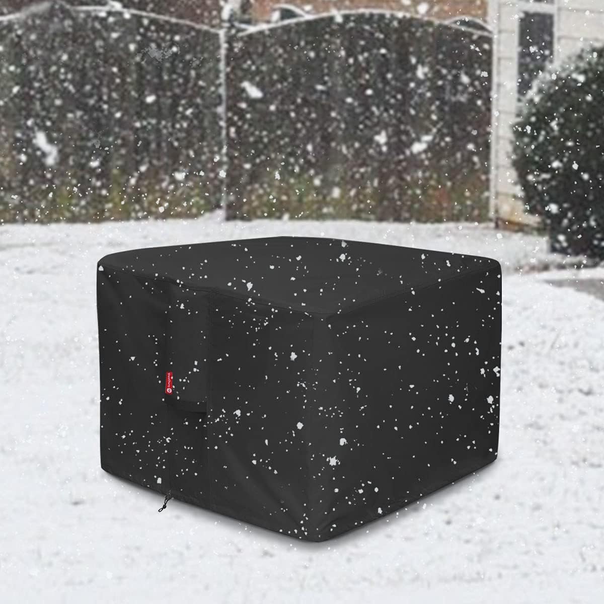 SheeChung Fire Pit Cover Square 28" and Rectangular Patio Furniture Covers 90",Waterproof 600D Heavy Duty Patio Cover Black