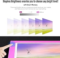 Vista 6 de Caja de Luz LED Regulable A4 Rosa para Manualidades, Almohadilla de Luz Delgada, Tableta Portátil, Cable de Alimentación USB, Tablero de Dibujo