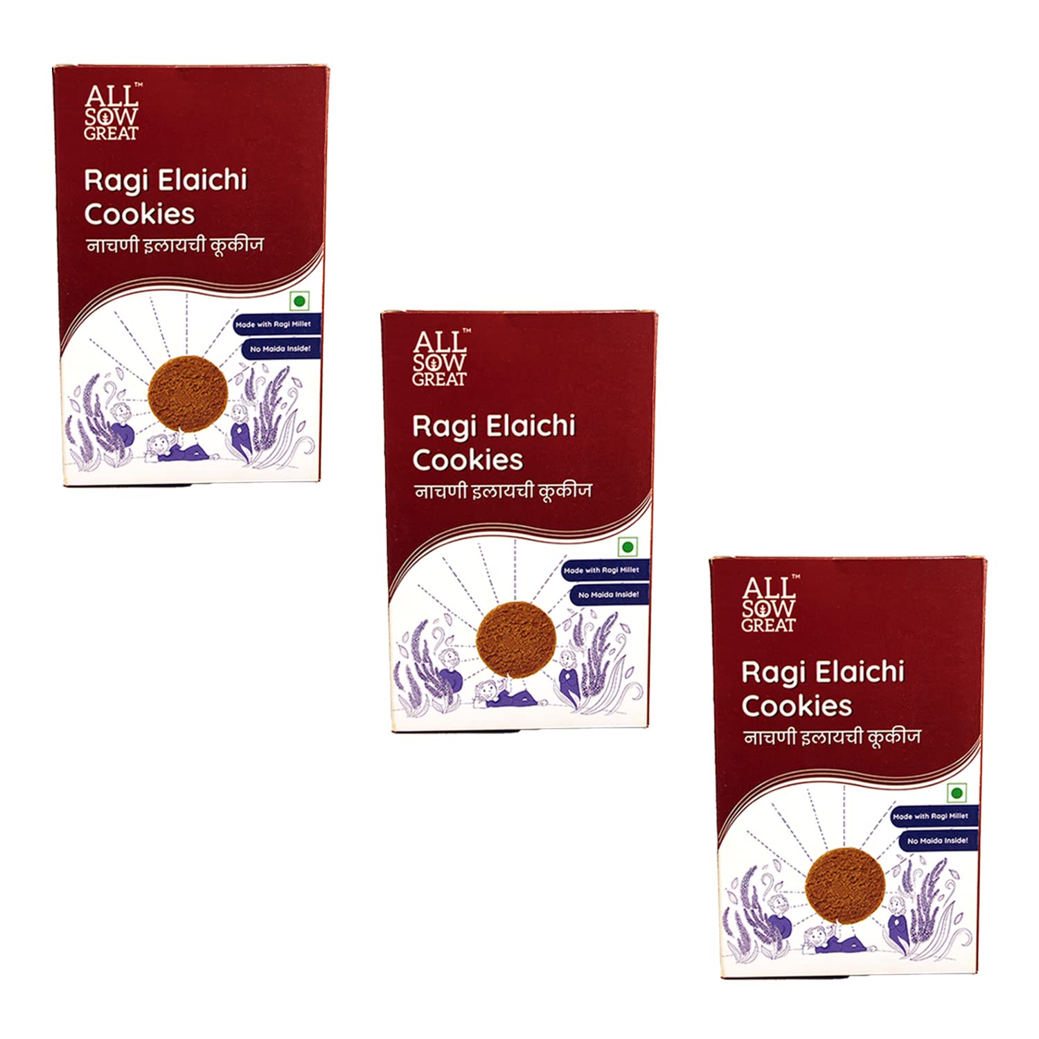 ALL SOW GREAT Ragi Elaichi Cookies 200gm | No Maida Inside | Made With Ragi Millet | Delicious & Wholesome Snack -200gm (Pack of 3) (B0C3W94TLR) Amazon Price History, Amazon Price Tracker