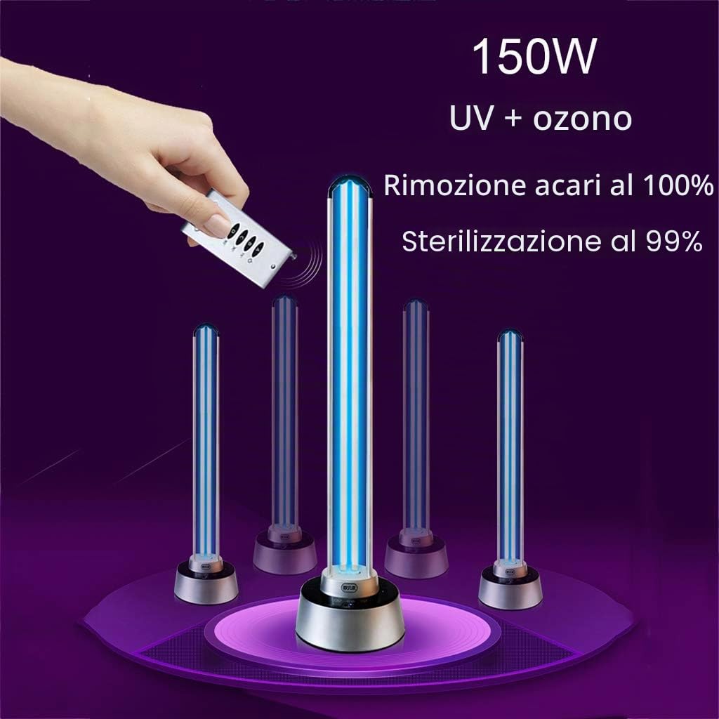 HYLR 150W Lampada Germicida UV Disinfezione e Sterilizzazione al Quarzo ad Ozono Tasso di Sterilizzazione 99% Adatto a Casa, Fabbrica, Ristorante
